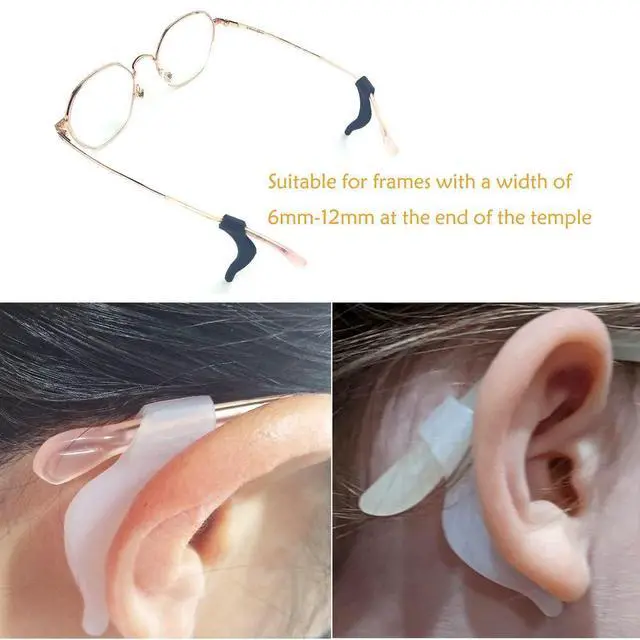 Alt view image 4 of 6 - 22Pairs Glasses Anti-slip Silicone Ear Clip, Glasses Holder With Storage Box, Safety Eyewear Retainers, Eyeglass Ear Grips for for Sports Glass Sunglasses Reading (11 Black 11 white)