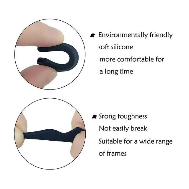 Alt view image 5 of 6 - 22Pairs Glasses Anti-slip Silicone Ear Clip, Glasses Holder With Storage Box, Safety Eyewear Retainers, Eyeglass Ear Grips for for Sports Glass Sunglasses Reading (11 Black 11 white)