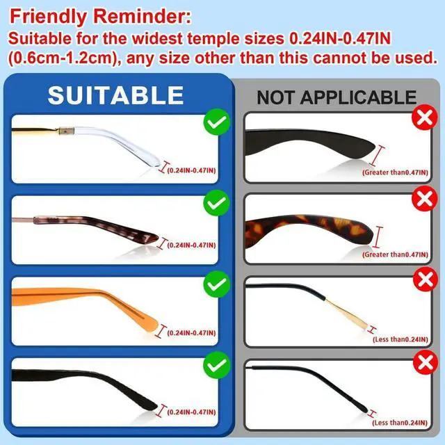 Alt view image 6 of 6 - 22Pairs Glasses Anti-slip Silicone Ear Clip, Glasses Holder With Storage Box, Safety Eyewear Retainers, Eyeglass Ear Grips for for Sports Glass Sunglasses Reading (11 Black 11 white)