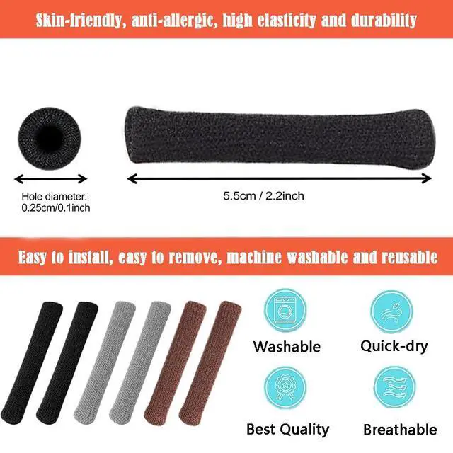 Alt view image 5 of 6 - Soft Knitting Cotton Fabric Glasses Ear Cushion, Upgrade Anti-Slip Elastic Comfort Eyeglass Ear Cushions Grips, Eyeglasses Temple Tips Sleeve Retainer for Glasses Sunglasses Eyewear Accessories