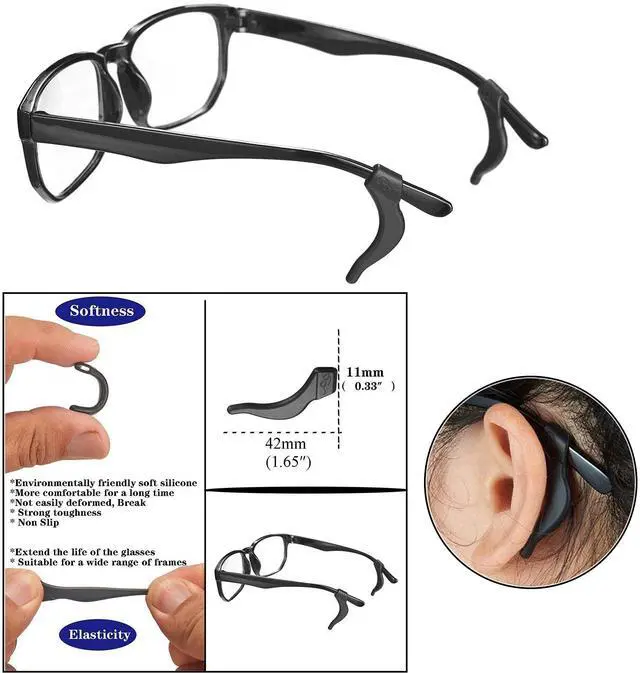 Alt view image 2 of 5 - 34PCS Eyeglasses Retainers, Glasses Ear Grip, Eye Glasses Ear Grippers | Silicone Glasses Temple Holders, Anti-slip Protectors, Comfort Eyewear, Spectacle Stay Put