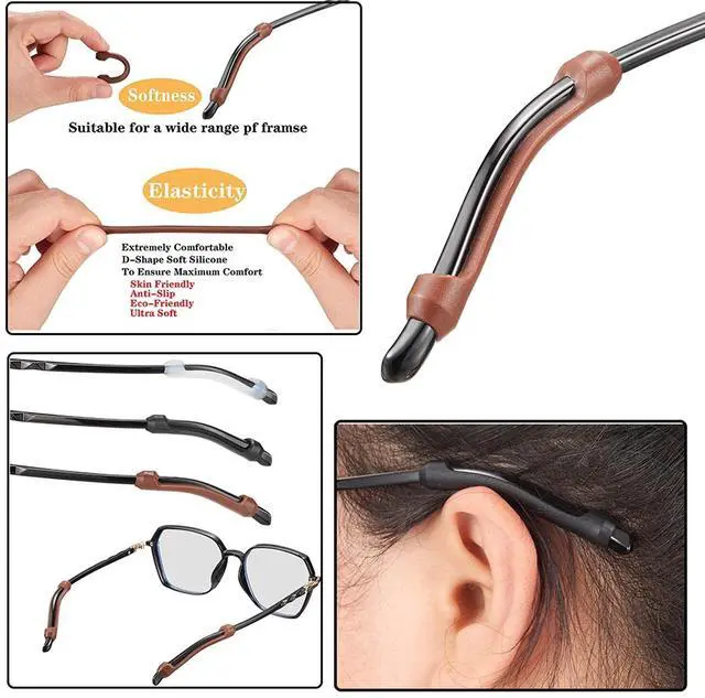 Alt view image 3 of 5 - 34PCS Eyeglasses Retainers, Glasses Ear Grip, Eye Glasses Ear Grippers | Silicone Glasses Temple Holders, Anti-slip Protectors, Comfort Eyewear, Spectacle Stay Put