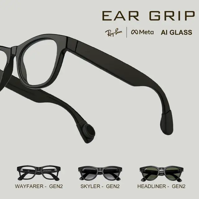 Alt view image 2 of 5 - Rayban Meta Gen 2 Eyeglass Ear Grip, Soft Silicone Anti-Slip Ear Cushion, Meta Glasses Accessories, Compatible with Wayfarer/Skyler/Headliner