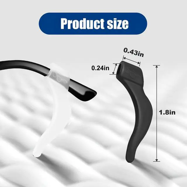 Alt view image 2 of 6 - Eyeglass Ear Grip-20 Pairs eye glasses ear grippers Anti-slip holders for ears,Silicone Ear Hook,glasses ear grip Retainer for Sports Glass Sunglasses Reading