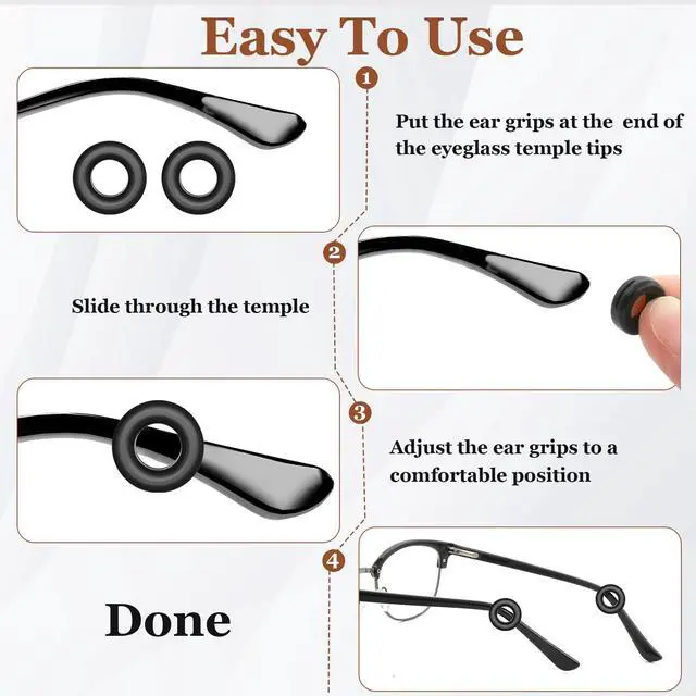 Alt view image 5 of 7 - 14 Pairs Eyeglass Ear Grips Sleeve Holder-Eyeglasses Ear Hooks -Comfort Anti-Slip glasses ear grip-For Kids and Adults Sunglasses, Reading Glasses