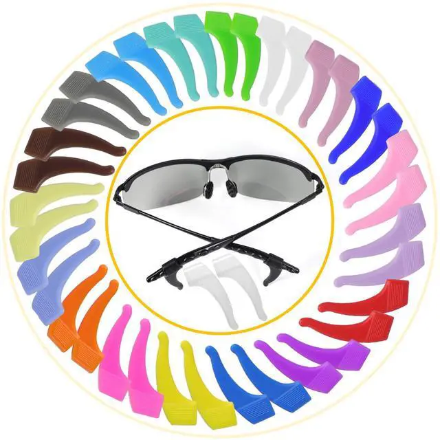 Main image of Glasses Ear Grips, 20 Colors Eyeglass Anti-Slip, Comfortable Silicone Elastic Eyeglasses Temple Tips Sleeve Retainer, Prevent Eyewear Sunglasses Spectacles Glasses Slipping (Mix, M)