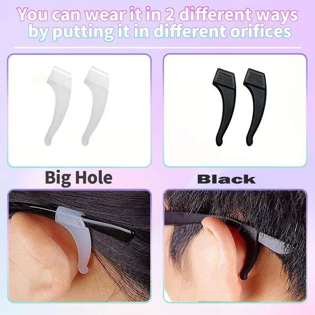 Alt view image 7 of 7 - Glasses Ear Grips, 20 Colors Eyeglass Anti-Slip, Comfortable Silicone Elastic Eyeglasses Temple Tips Sleeve Retainer, Prevent Eyewear Sunglasses Spectacles Glasses Slipping (Mix, M)