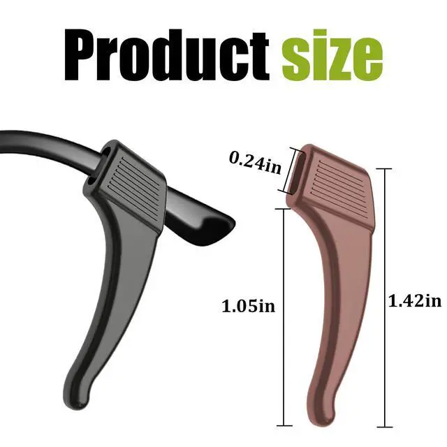 Alt view image 2 of 7 - 20 Pairs Anti-Slip Eyeglass Ear Grips Hook, Comfortable Silicone Elastic Eyeglasses Temple Tips Sleeve Retainer-For Eyeglasses Sunglasses Spectacles Glasses(Black+Clear+Brown)