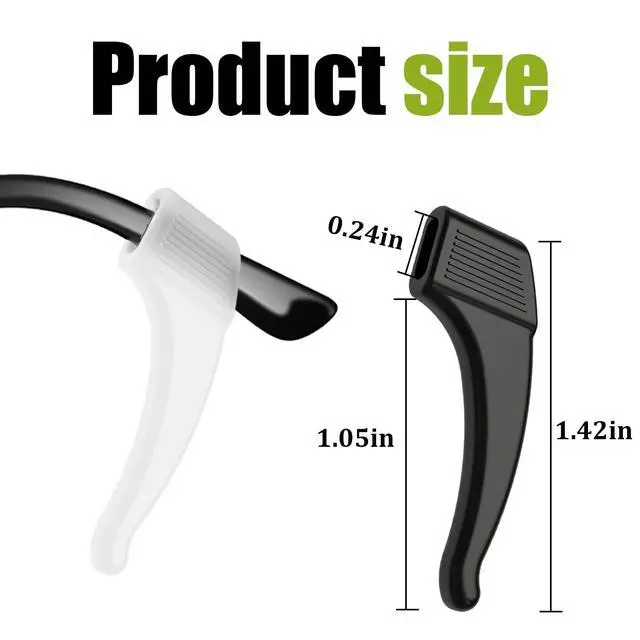 Alt view image 2 of 7 - 20 Pairs Anti-Slip Eyeglass Ear Grips Hook, Comfortable Silicone Elastic Eyeglasses Temple Tips Sleeve Holder-For Eyeglasses Sunglasses Spectacles Glasses Reading (10 Black&10 Clear)