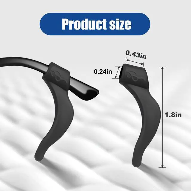 Alt view image 2 of 6 - Eyeglass Ear Grips -20 Pairs eye glasses ear grippers Anti-slip Holder, Silicone Ear Hook, glasses ear grip Sleeve Retainer for Sports Glasses, Sunglasses Reading glass