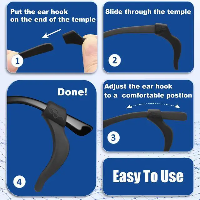 Alt view image 4 of 6 - Eyeglass Ear Grips -20 Pairs eye glasses ear grippers Anti-slip Holder, Silicone Ear Hook, glasses ear grip Sleeve Retainer for Sports Glasses, Sunglasses Reading glass