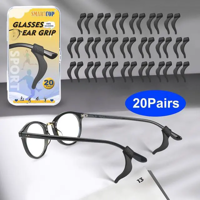 Alt view image 5 of 6 - Eyeglass Ear Grips -20 Pairs eye glasses ear grippers Anti-slip Holder, Silicone Ear Hook, glasses ear grip Sleeve Retainer for Sports Glasses, Sunglasses Reading glass