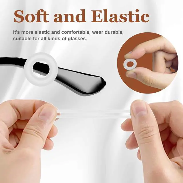 Alt view image 4 of 7 - 14 Pairs Eyeglass Ear Grips Sleeve Holder-Eyeglasses Ear Hooks -Comfort Anti-Slip glasses ear grip-For Kids and Adults Sunglasses, Reading Glasses, Sport Eyewear (Clear)