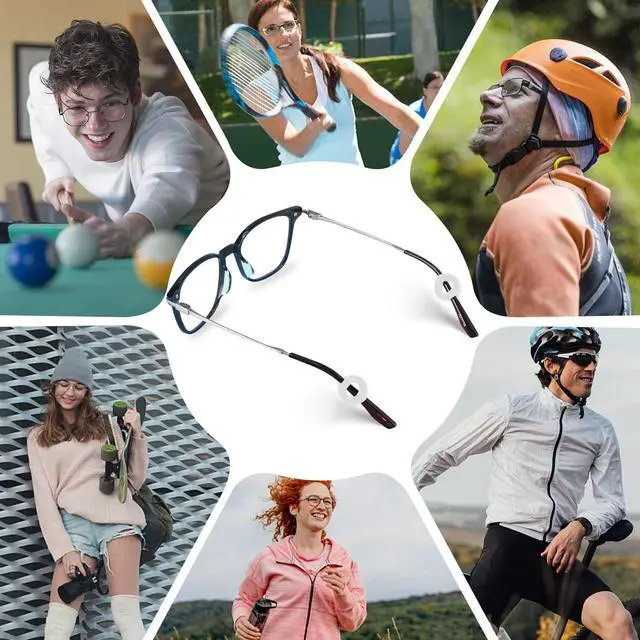 Alt view image 7 of 7 - 14 Pairs Eyeglass Ear Grips Sleeve Holder-Eyeglasses Ear Hooks -Comfort Anti-Slip glasses ear grip-For Kids and Adults Sunglasses, Reading Glasses, Sport Eyewear (Clear)