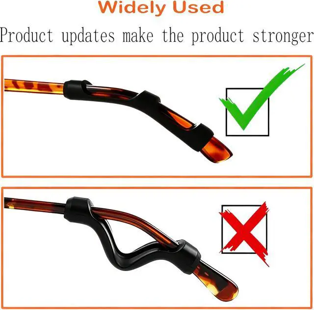 Alt view image 3 of 7 - Eyeglass Ear Cushions, 7 Pairs Soft Silicone Anti Slip Glasses Ear Grip Temple Tips Comfort Ear Hook Pads, Non-Slip Flexible Eyewear Holder for Sports Running Daily Outdoor Wear (black, all)