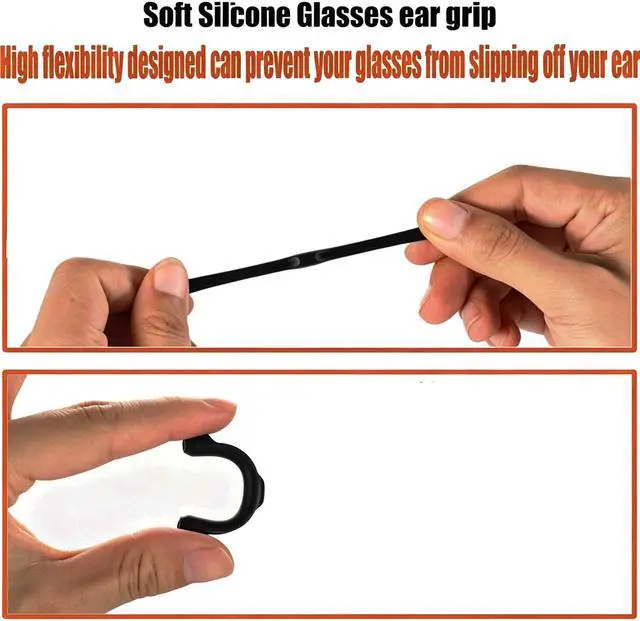 Alt view image 4 of 7 - Eyeglass Ear Cushions, 7 Pairs Soft Silicone Anti Slip Glasses Ear Grip Temple Tips Comfort Ear Hook Pads, Non-Slip Flexible Eyewear Holder for Sports Running Daily Outdoor Wear (black, all)