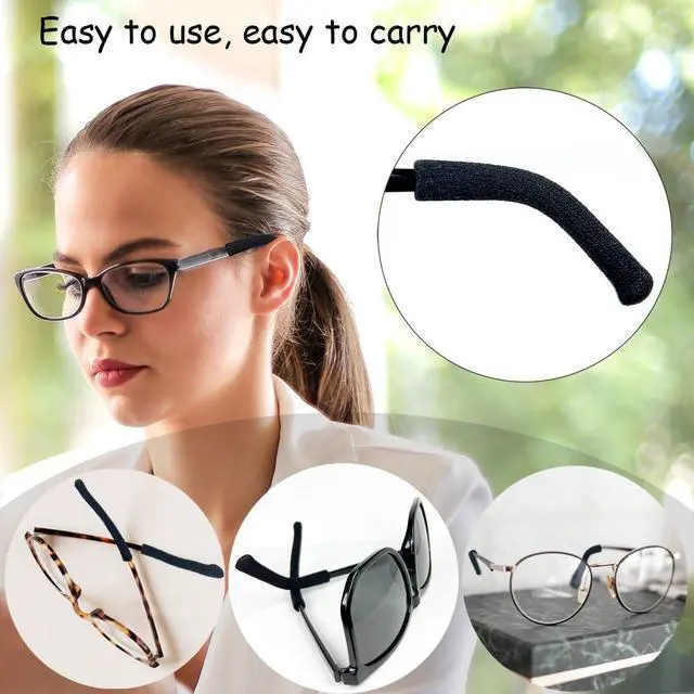 Alt view image 3 of 7 - 2 Pcs Soft Cotton Glasses Ear Cushion, Anti-Slip Elastic Eyeglass Ear Cushions, Eyeglasses Temple Tips Sleeve Retainer, Soft Knitting Eyeglass Ear Grips, Glasses Comfort Ear Pads