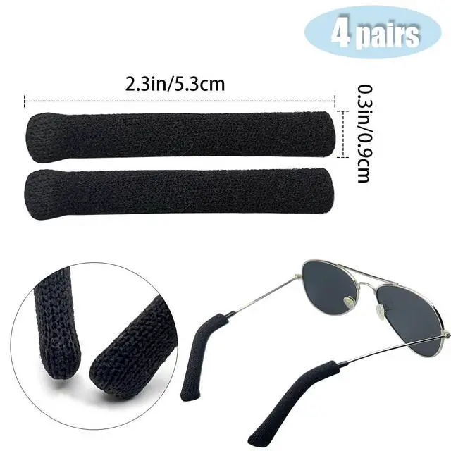 Alt view image 4 of 7 - 2 Pcs Soft Cotton Glasses Ear Cushion, Anti-Slip Elastic Eyeglass Ear Cushions, Eyeglasses Temple Tips Sleeve Retainer, Soft Knitting Eyeglass Ear Grips, Glasses Comfort Ear Pads