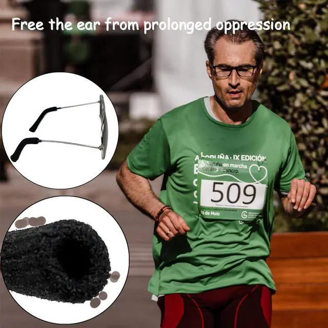 Alt view image 7 of 7 - 2 Pcs Soft Cotton Glasses Ear Cushion, Anti-Slip Elastic Eyeglass Ear Cushions, Eyeglasses Temple Tips Sleeve Retainer, Soft Knitting Eyeglass Ear Grips, Glasses Comfort Ear Pads