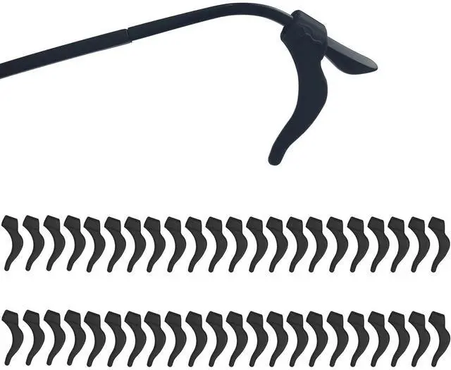 Main image of 22 Pairs Black Silicone Eyeglass Ear Grip with Storage Box, Anti Slip Eyeglass Retainer, Premium Silicone Ear Hook, Never Worry About Missing Your Glasses or Sunglasses Again