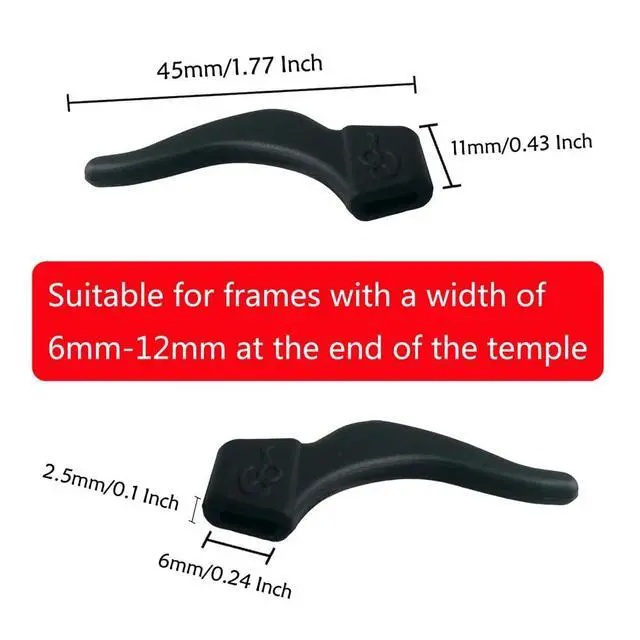 Alt view image 2 of 6 - 22 Pairs Black Silicone Eyeglass Ear Grip with Storage Box, Anti Slip Eyeglass Retainer, Premium Silicone Ear Hook, Never Worry About Missing Your Glasses or Sunglasses Again