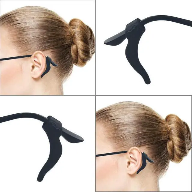Alt view image 3 of 6 - 22 Pairs Black Silicone Eyeglass Ear Grip with Storage Box, Anti Slip Eyeglass Retainer, Premium Silicone Ear Hook, Never Worry About Missing Your Glasses or Sunglasses Again