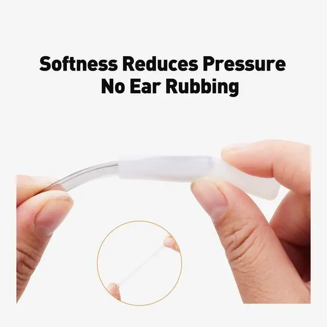 Alt view image 3 of 6 - Glasses Ear Cushion, Non Slip Soft Silicone Eyeglass Ear Cushions, Anti-Slip Comfort Eyeglasses Temple Tips Sleeve Retainer, Comfort Eye Glass Ear Grips, Glasses Accessories (5 White Pairs)