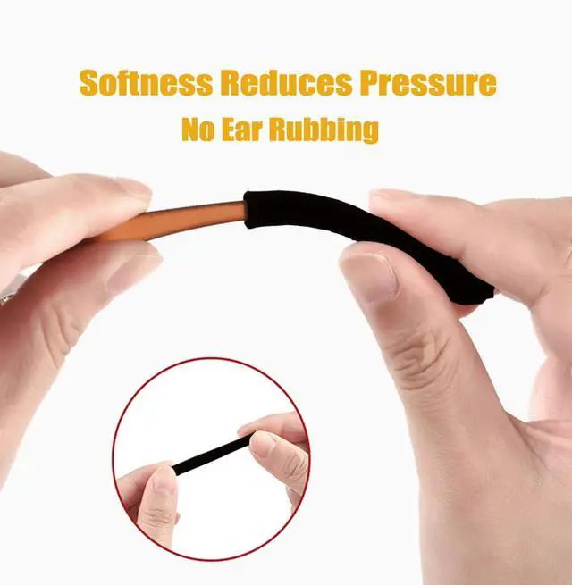 Alt view image 3 of 6 - Soft Knitting Cotton Glasses Ear Cushion, Eyeglasses Temple Tips Sleeve, Non-Slip Comfortable Elastic Eyeglass Retainer for Sunglasses, Reading Glasses Eyewear