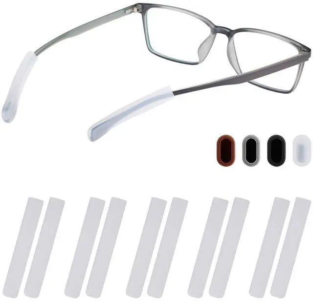 Main image of Glasses Ear Cushion, Non Slip Soft Silicone Eyeglass Ear Cushions, Anti-Slip Comfort Eyeglasses Temple Tips Sleeve Retainer, Comfort Eye Glass Ear Grips, Glasses Accessories (5 White Pairs)