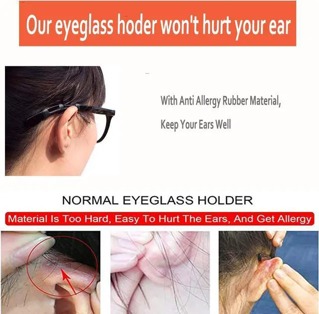 Alt view image 5 of 7 - Eyeglass Ear Cushions, 7 Pairs Soft Silicone Anti Slip Glasses Ear Grip Temple Tips Comfort Ear Hook Pads, Non-Slip Flexible Eyewear Holder for Sports Running Daily Outdoor Wear (Clear 2, all)