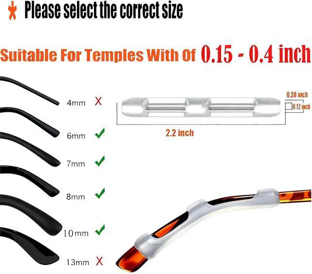 Alt view image 3 of 7 - Eyeglass Ear Cushions, 7 Pairs Soft Silicone Anti Slip Glasses Ear Grip Temple Tips Comfort Ear Hook Pads, Non-Slip Flexible Eyewear Holder for Sports Running Daily Outdoor Wear (Clear 2, all)