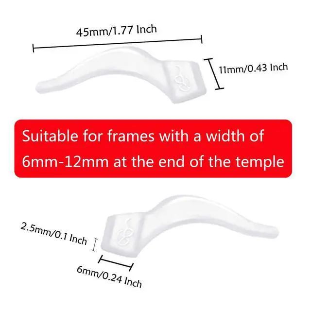 Alt view image 2 of 6 - 22 Pairs White Silicone Glasses Anti-slip Holder with Storage Box, Eyeglass Holder, Premium Silicone Eyeglass Ear Hook Grip, Fits Most Kids and Adult Size for Retainer Glasses or Sunglasses