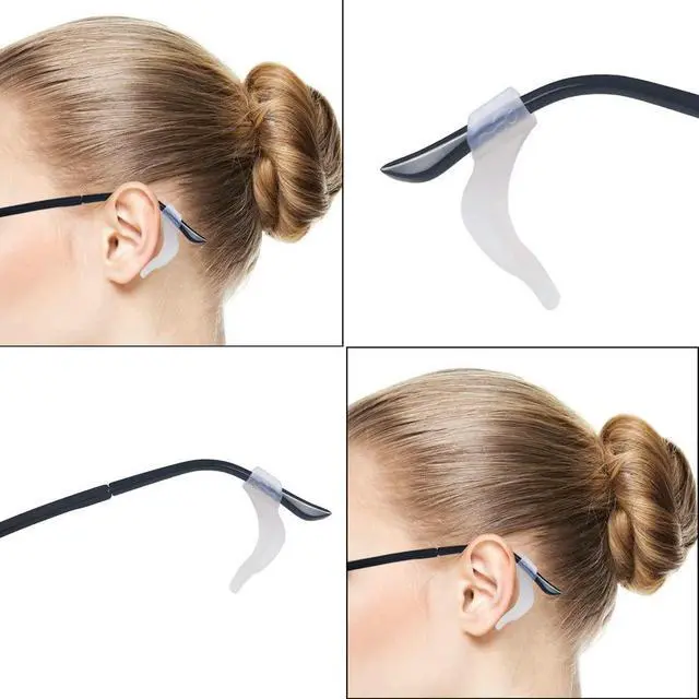 Alt view image 3 of 6 - 22 Pairs White Silicone Glasses Anti-slip Holder with Storage Box, Eyeglass Holder, Premium Silicone Eyeglass Ear Hook Grip, Fits Most Kids and Adult Size for Retainer Glasses or Sunglasses