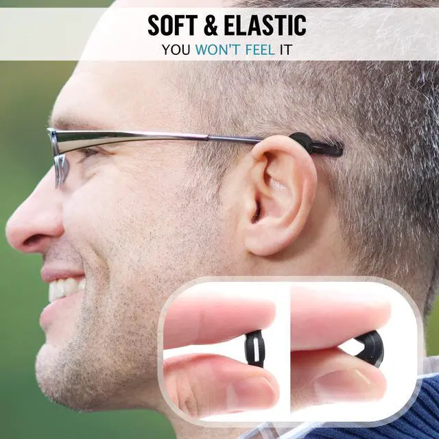 Alt view image 5 of 7 - Eyeglass Ear Grips - Silicone Glasses Ear Cushions - 6 Pairs (Black)