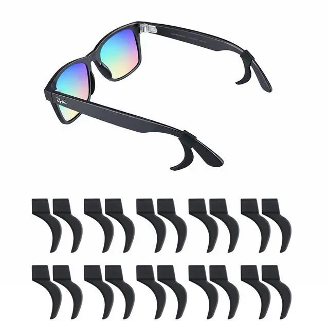 Main image of Glasses Grips for Rayban Meta & Thick Temples - Anti-Slip Silicone Eyeglass Grip, Eye Glasses Ear Grippers, Sleeve Retainer, Sunglass Cushions, Holders, Hooks, Accessories - 10 Pairs Black