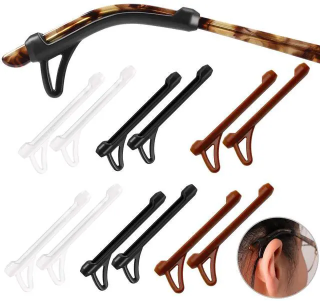 Main image of Eyeglasses Ear Grips Sleeve-Upgrade anti-slip eyewear retainer-Sleeve with Hook design-Soft and comfort Glasses Ear hooks 6Pairs