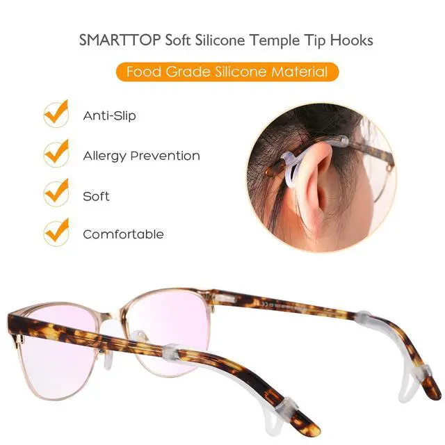 Alt view image 5 of 7 - Eyeglasses Ear Grips Sleeve-Upgrade anti-slip eyewear retainer-Sleeve with Hook design-Soft and comfort Glasses Ear hooks 6Pairs