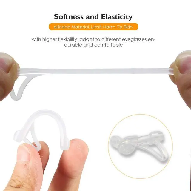 Alt view image 6 of 7 - Eyeglasses Ear Grips Sleeve-Upgrade anti-slip eyewear retainer-Sleeve with Hook design-Soft and comfort Glasses Ear hooks 6Pairs