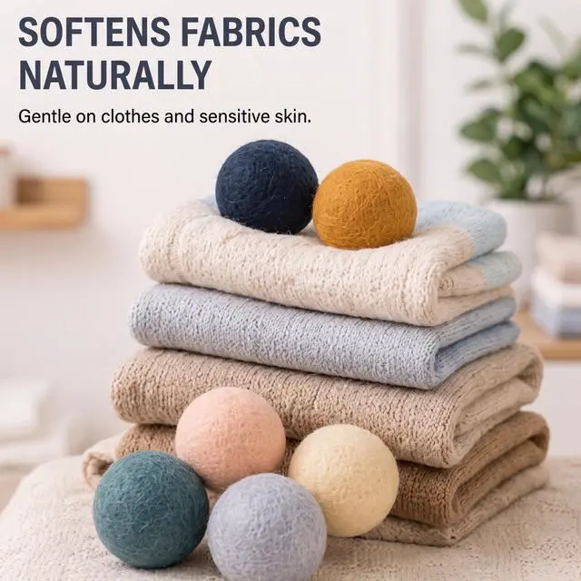 Alt view image 5 of 7 - 10 Pcs Wool Dryer Balls Bulk 3 Inch Laundry Reusable Colored Anti Static Wool Balls Natural No Lint Fabric Softener Dryer Sheets Replaces for Reducing Wrinkles Save Drying Time(Morandi)