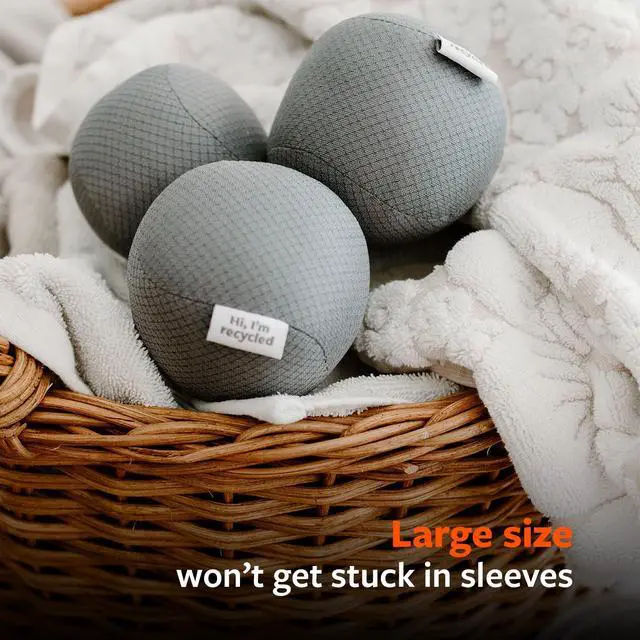 Alt view image 5 of 7 - Quiet Giant Anti-Static Dryer Balls, Removes Static, Vegan | A vegan, reusable alternative to dryer sheetsquieter and longer-lasting than wool.