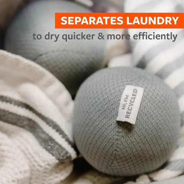 Alt view image 6 of 7 - Quiet Giant Anti-Static Dryer Balls, Removes Static, Vegan | A vegan, reusable alternative to dryer sheetsquieter and longer-lasting than wool.