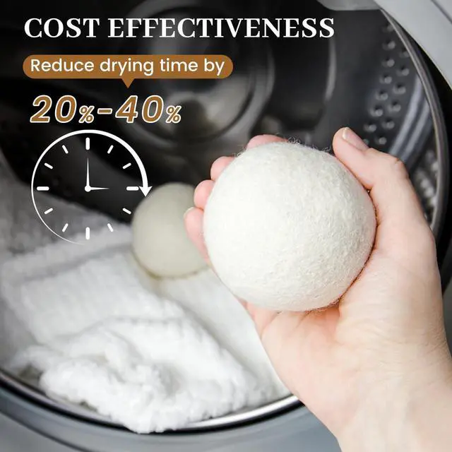 Alt view image 4 of 7 - Wool Dryer Balls Handmade 3 Pack XL, Laundry Dryer Lint Balls, Reusable New Zealand Wool Natural Fabric Softener Essentials, Replace Dryer Sheets, Wrinkles Free, Shorten Drying Time