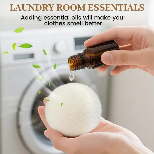 Alt view image 7 of 7 - Wool Dryer Balls Handmade 3 Pack XL, Laundry Dryer Lint Balls, Reusable New Zealand Wool Natural Fabric Softener Essentials, Replace Dryer Sheets, Wrinkles Free, Shorten Drying Time