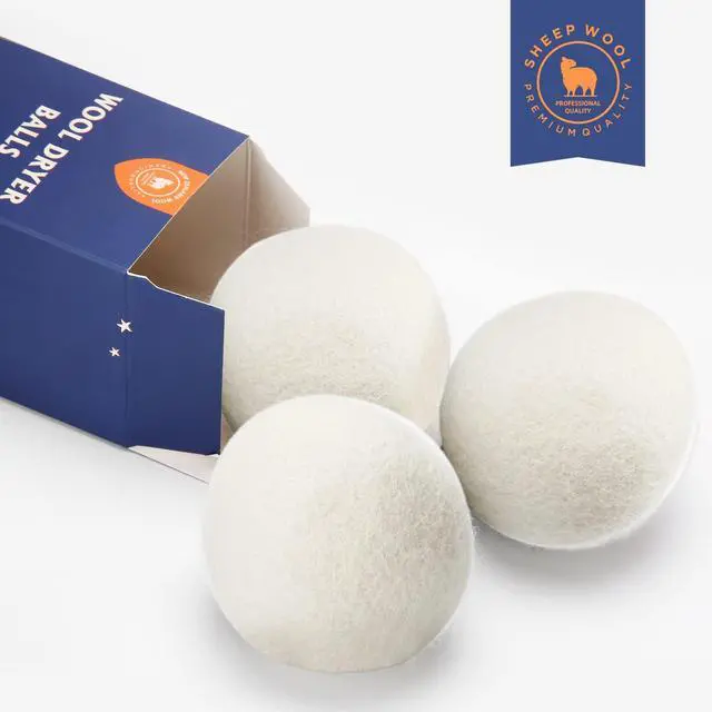 Alt view image 2 of 7 - Wool Dryer Balls Handmade 3 Pack XL,Laundry Dryer Balls,100% New Zealand Wool Natural Fabric Softener,Reusable 1000 Loads,Wrinkles Free, Shorten Drying Time,Baby Safe (3 Pack,White) | Handmade