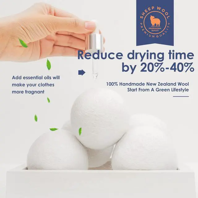 Alt view image 5 of 7 - Wool Dryer Balls Handmade 3 Pack XL,Laundry Dryer Balls,100% New Zealand Wool Natural Fabric Softener,Reusable 1000 Loads,Wrinkles Free, Shorten Drying Time,Baby Safe (3 Pack,White) | Handmade