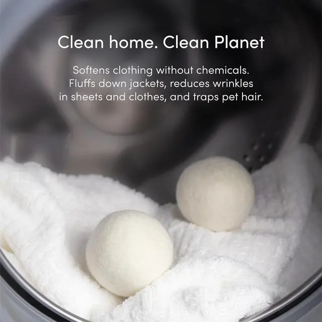 Alt view image 4 of 7 - | 100% New Zealand Wool Dryer Balls | 3 Pack | Shortens drying time, reduces static and wrinkles, replaces dryer sheets and softener