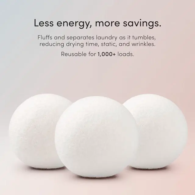 Alt view image 6 of 7 - | 100% New Zealand Wool Dryer Balls | 3 Pack | Shortens drying time, reduces static and wrinkles, replaces dryer sheets and softener