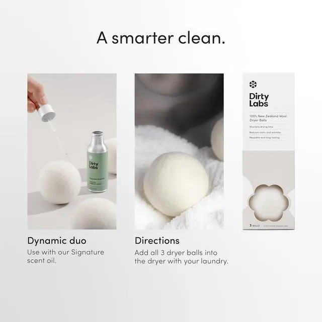 Alt view image 7 of 7 - | 100% New Zealand Wool Dryer Balls | 3 Pack | Shortens drying time, reduces static and wrinkles, replaces dryer sheets and softener