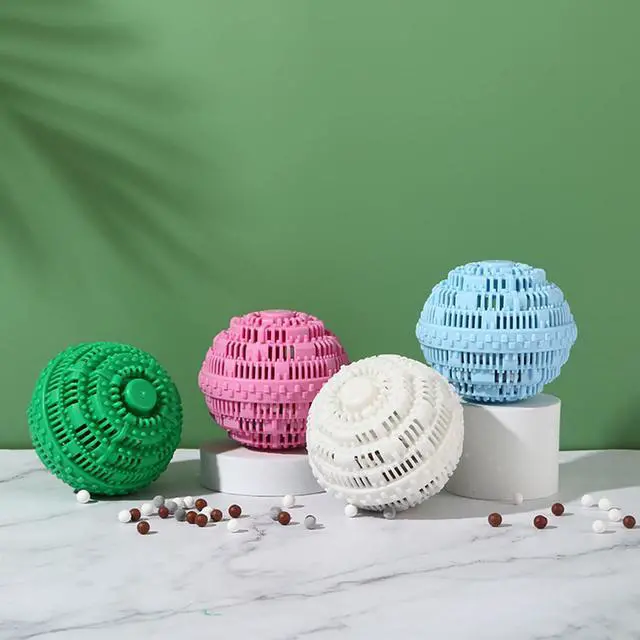 Alt view image 7 of 7 - Laundry Balls Set, Eco-Friendly Super Washing Machine Laundry Ball, All Natural Washer Ball Laundry Detergent Alternative, Household Can Be Reused 2000 Washings(2pcs Balls, Pink,Blue)