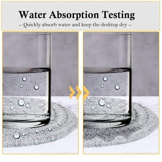 Alt view image 4 of 7 - Woven Coasters Set of 8, Absorbent Drink Coasters with Holder, Boho Cotton Coffee Cup Coaster for Table, Desk, Coffee Bar, Housewarming Gift (8 Colors,4.17 Inch)